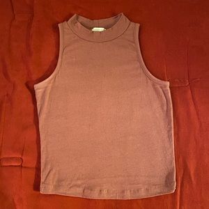 Dark pink high neck crop top